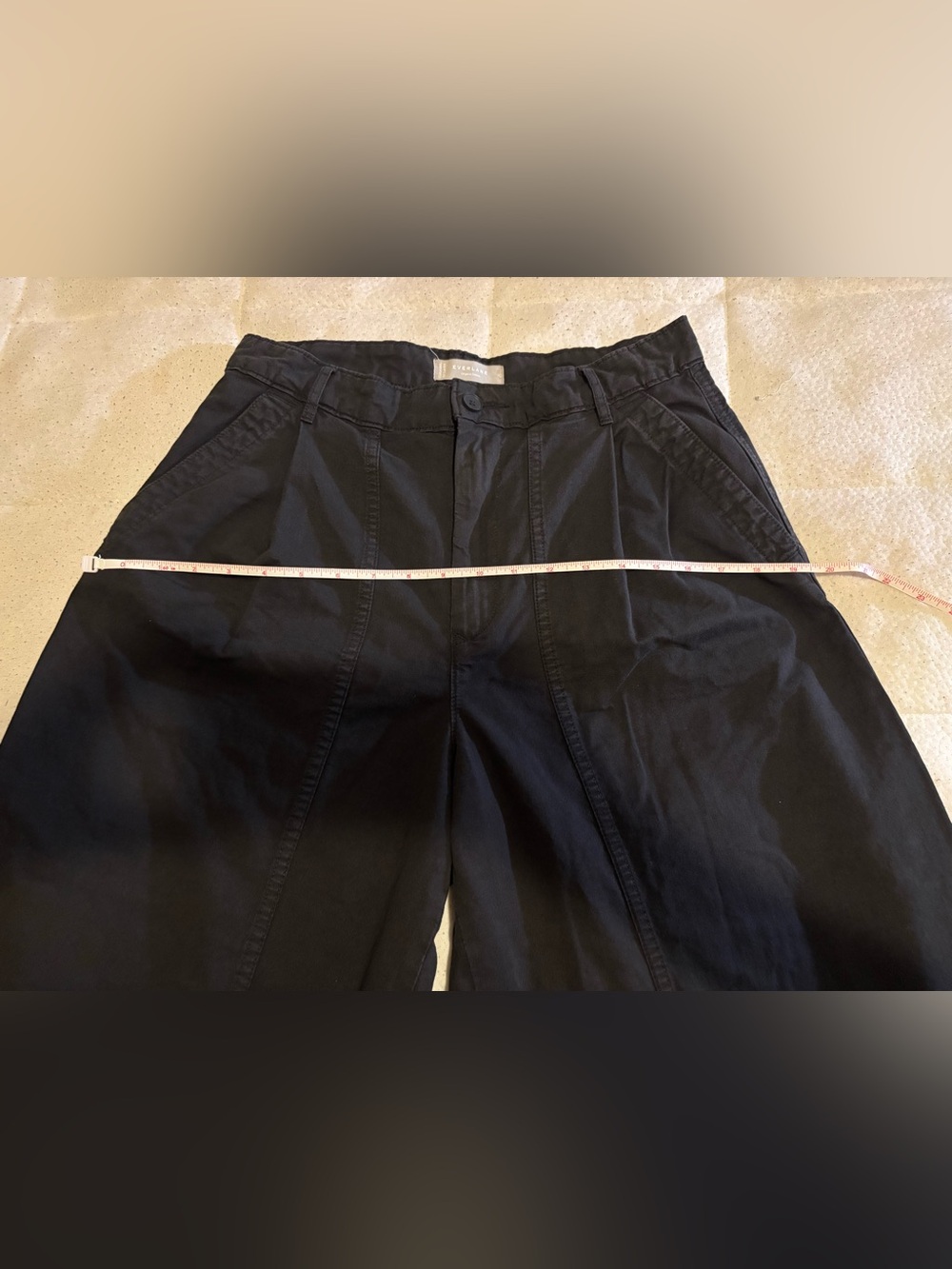 Everlane ultra Wide Leg Cropped Pants Organic Cotton Charcoal Gray Size 8-10 - Picture 10 of 15
